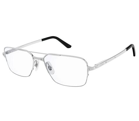 Cartier Clear Demo Rectangular Men's Eyeglasses CT0308O 